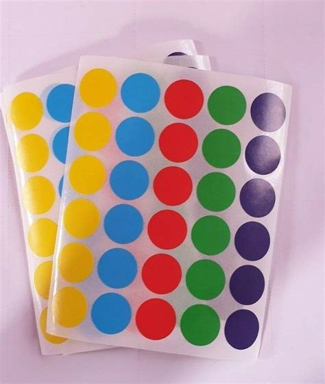 Mm Coloured Dot Stickers Round Sticky Dots Adhesive Circles Labels Ebay