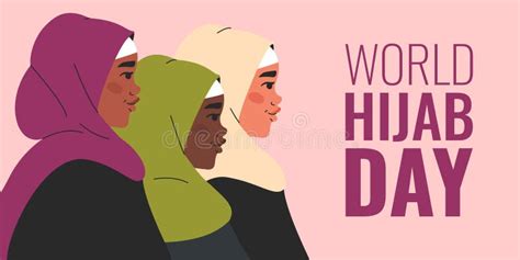 World Hijab Day Different Women In Islamic Religious Clothing Stock