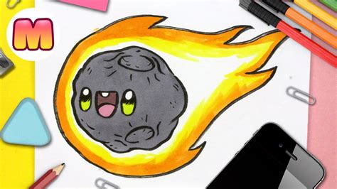 Como Dibujar Un Meteorito Kawaii Dibujos Faciles Kawaii Aprende A