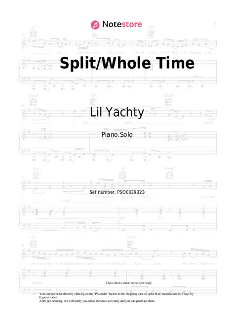 Split Whole Time Piano Sheet Music Lil Yachty In Note Piano Solo Sku Pso0039323