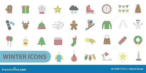 Winter Icons Christmas And New Year Icons Set Of Christmas Icons