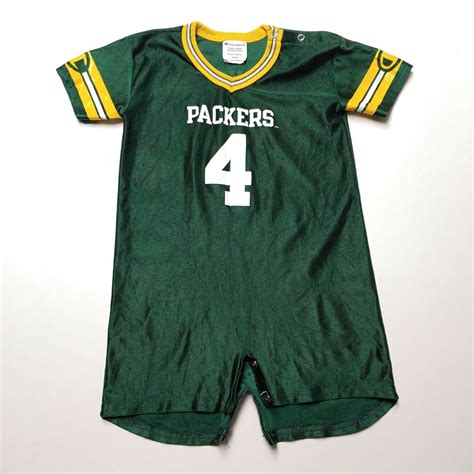 Vtg Green Bay Packers Champion Baby Jersey Outfit Bodysuit Brett Favre