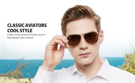 Lotfancy Polarized Aviator Sunglasses For Men With Case