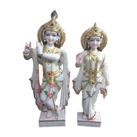 White 11 Inch Lord Marble Radha Krishna Statue At Best Price In Jaipur