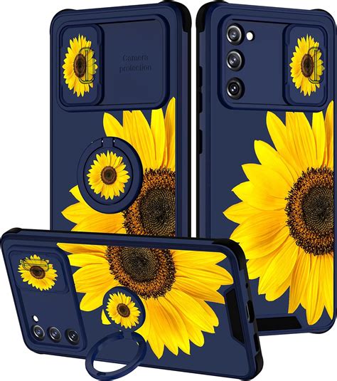 Goocrux 2in1 For Samsung Galaxy S20 Fe 5g Case Sunflower Floral For Women Girls