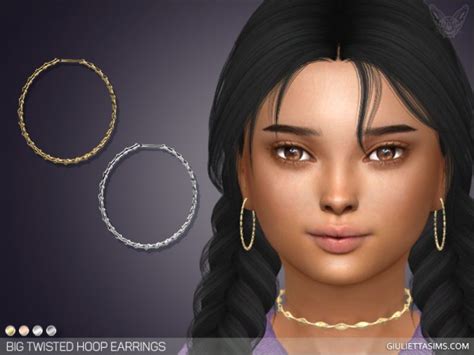 Giulietta Sims Big Twisted Hoops For Kids • Sims 4 Downloads