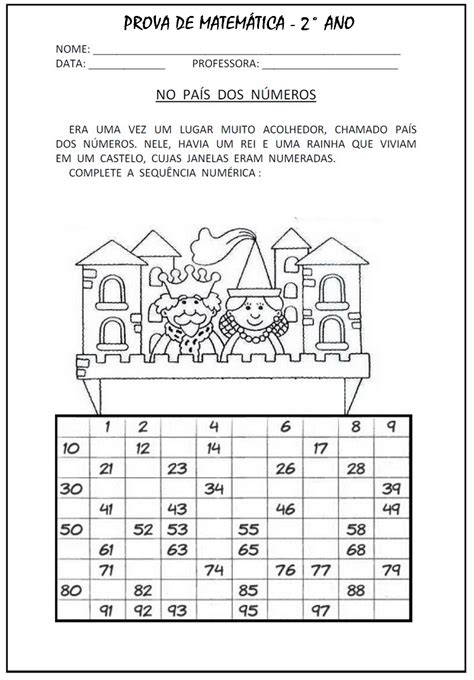 Prova De Matemática 2 Ano Fundamental Para Imprimir Word