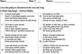 Afrikaans FAL Poetry Test Bundle By Ajriddin TPT