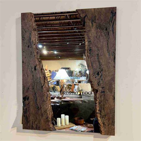 Natural Live Edge Mirror Rustic Log Originals