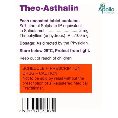 Theo Asthalin Tablet 30s Price Uses Side Effects Composition