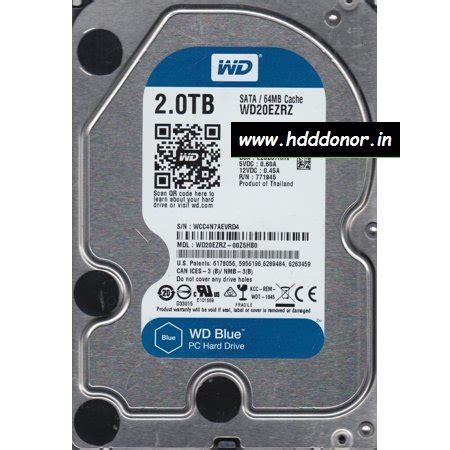 WD20EZRZ-00Z5HB0, DCM HHRNNTJCHB, 2060-771945-002 REV A, Western ...