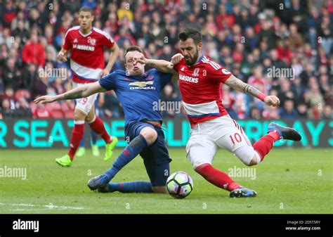 Manchester United S Phil Jones Left And Middlesbrough S Alvaro