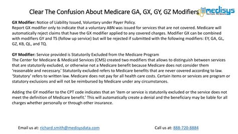 Ppt Clear The Confusion About Medicare Ga Gx Gy Gz Modifiers