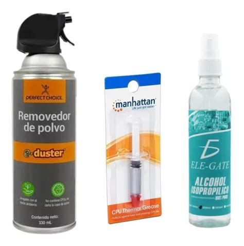 Kit Mantenimiento Pc Aire Duster Alcohol Isopr Pasta Termica