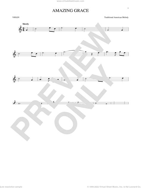 Amazing Grace Sheet Music For Violin Solo PDF Interactive