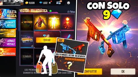 TRUCO sacar la skin vector irá acuática con 9 diamantes en freefire