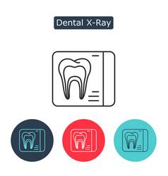 Dental X Ray Line Icon Isolated On White Vector Image