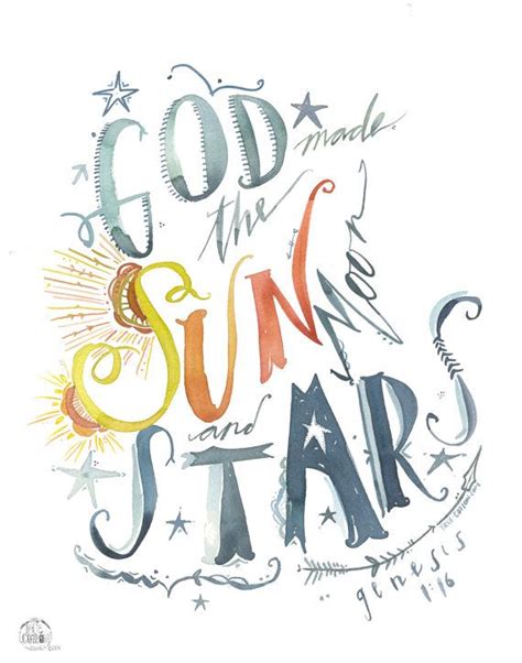 God Made The Sun Moon And Stars Genesis 116 Print