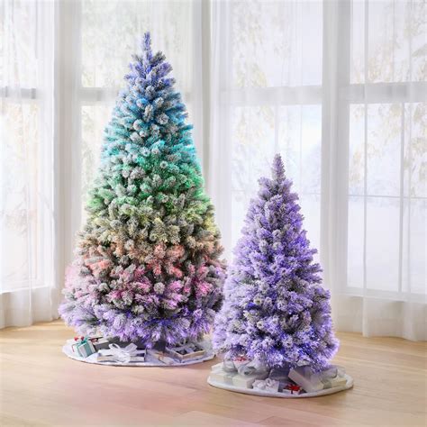 The Flocked Northern Lights Tree Hammacher Schlemmer