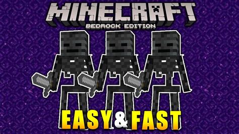 Easiest 119 Wither Skeleton Farm Tutorial For Minecraft Bedrock Mcpexboxps4nintendo Switch