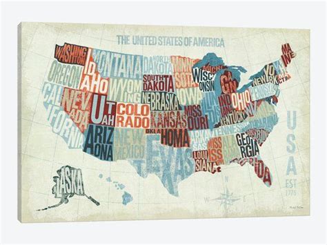 United States Map Art Print United States Art Print Usa Map Etsy