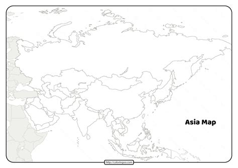 Printable Blank Map of Asia Countries Worksheet | Asia map, Africa map, Map