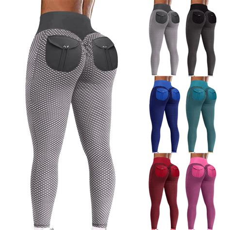 Leggings With Back Pocket Scrunch Butt Yoga Pants Women High Waist