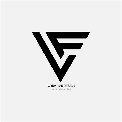 Premium Vector Triangle Shapes Alphabet Letter Vf Or Lf Creative Line