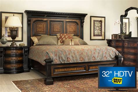 Cabernet King Platform Bedroom Set With 32 Tv At Gardner White