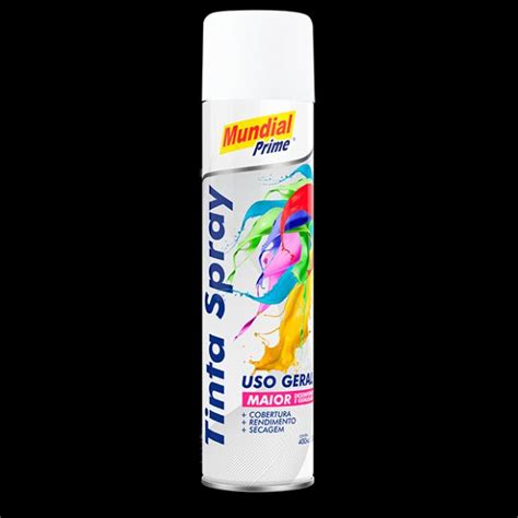 Tinta Spray Uso Geral Branco Brilhante Ml Mundial Prime Na Macripar