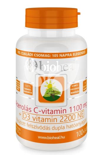 Bioheal Acerol S C Vitamin Mg D Vitamin Filmtabletta Eg Szs Gbolt