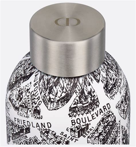 Water Bottle White and Black Plan de Paris Motif | DIOR