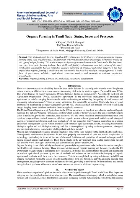 (PDF) Organic Farming in Tamil Nadu: Status, Issues and Prospects