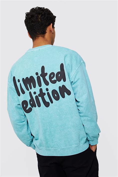 Oversized Limited Edition Acid Wash Sweater Boohoo Uk