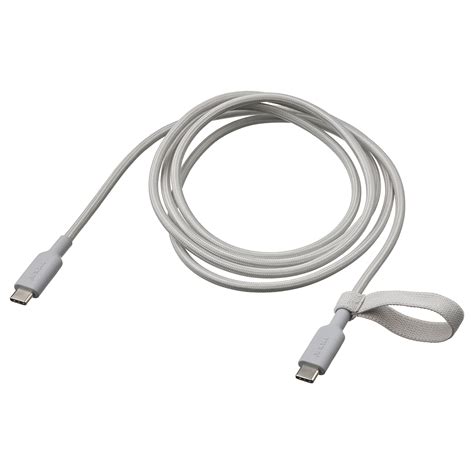 LILLHULT USB-C to USB-C, light gray, 1.5 m (4'11") - IKEA