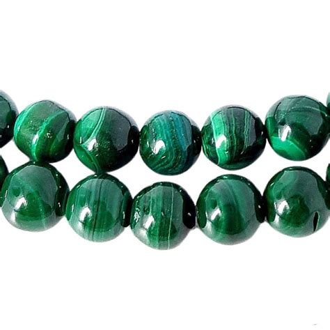 Fil De 60 Perles Rondes 6mm 6 Mm En Malachite Naturelle