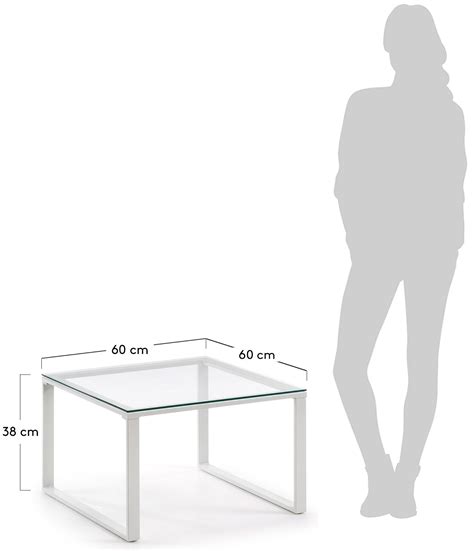 Stolik Kawowy Kwadratowy Blat Szklany Podstawa Metalowa Srebrna 60x60