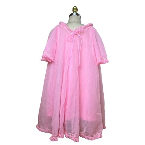 S Bubble Gum Pink Coquette Lingerie Nightgown Depop