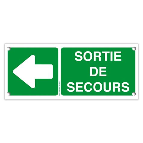 Pictogramme 25x10 cm en PVC Sortie de secours flèche vers la gauche