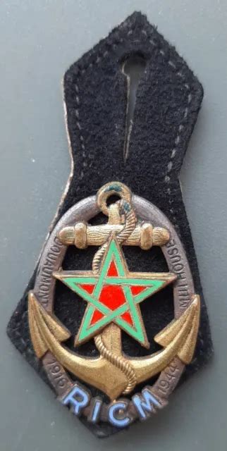 Insigne Ricm Sur Son Cuir Drago R Giment Infanterie Coloniale Maroc