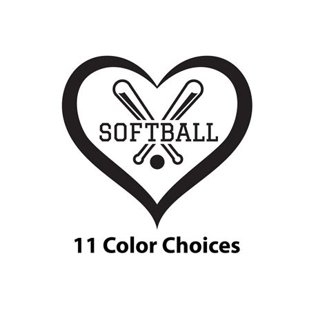 I Love Softball Sticker Softball Decal T For Softball Player Car