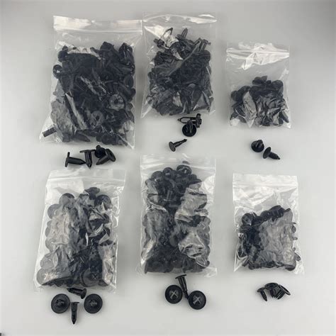 C0333 Universal Plastic Fender Clips200 Pcs Push Bumper Fastener Rivet Clips With 6 Size Auto