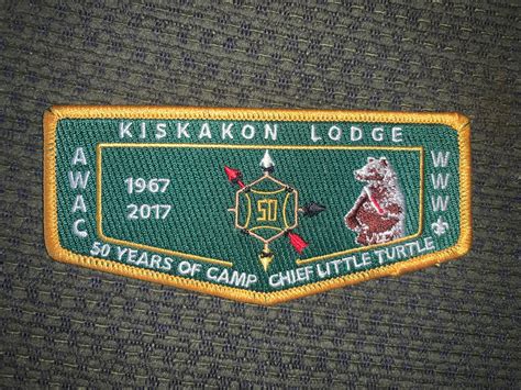 MINT OA Flap Lodge 75 Kiskakon Gold Border 50 Years Of Camp Chief