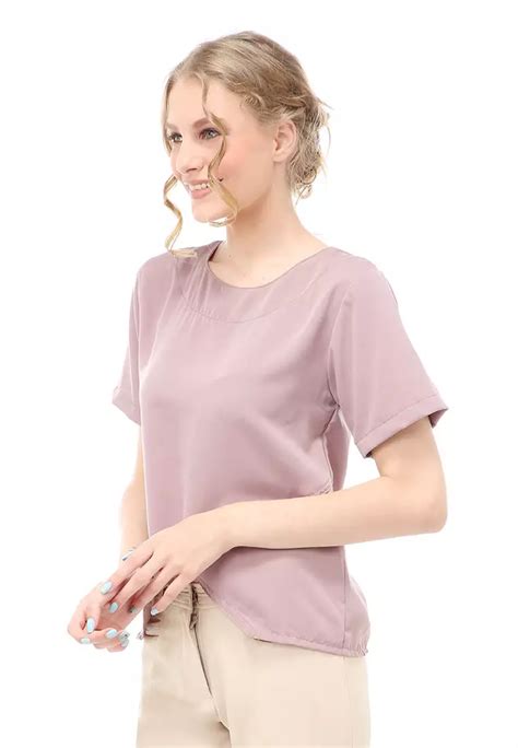 Jual Hamlin Cheva Blouse Atasan Wanita Kasual Lengan Pendek Model