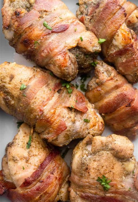 Bacon Wrapped Chicken Thighs Food Faith Fitness