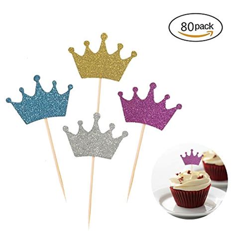 Crown Cupcake Toppers Janou Gold Glitter Crown Cake Cupcake Topper For