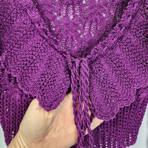 Vintage Y K S Betsy Johnson Purple Cropped Ruffled Gem