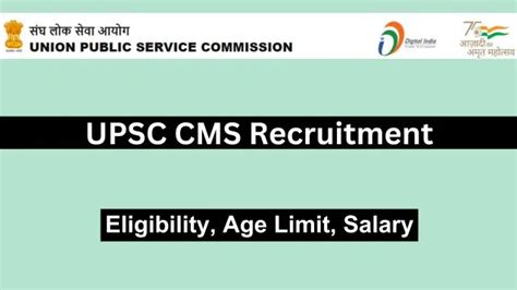 UPSC CMS Recruitment 2024 827 Post Apply Online Eligibility Fee