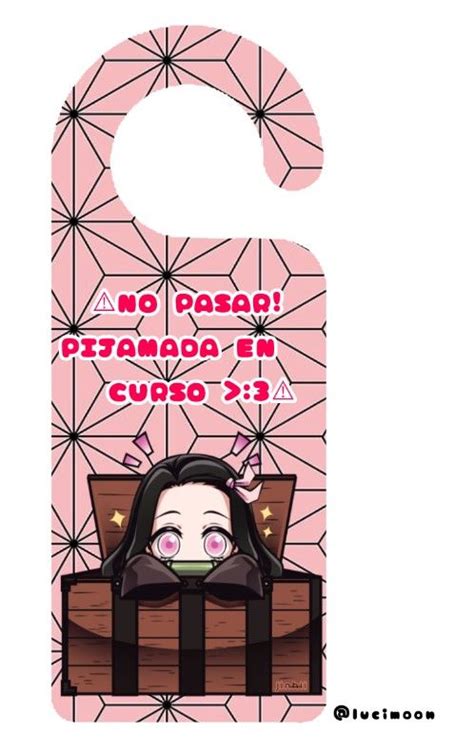 Nezuko Para Colgar En La Manija De La Puerta D Pegatinas Bonitas