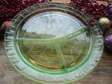 Hocking Depression Glass Green~cameo Ballerina~grill Plate